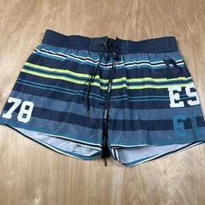 Diesel Swimwear Women’s Striped Drawstring Swim Shorts Size Small 28